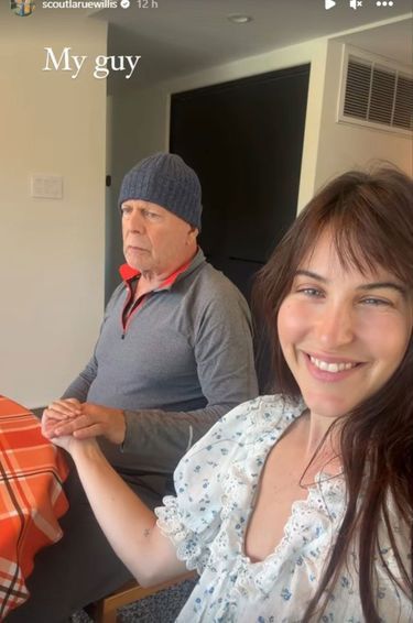 Bruce Willis and his daughter Scout LaRue on Instagram.