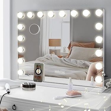 Coiffeuse Selena Grey avec miroir à LED