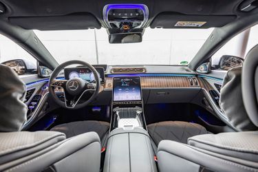 Although it primarily targets the rear passengers, Maybach does not forget the driver with its generous walnut-finished leather-covered instrument panel.