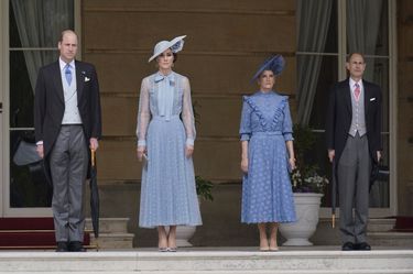 William, Kate, Sophie et Edward lors d’une garden-party à Buckingham le 9 mai 2023, trois jours après le couronnement de Charles.