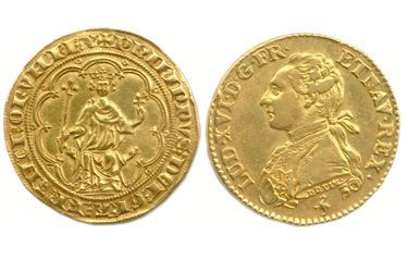 Monnaies à l’effigie de Philippe IV le Bel et Louis XVI en vente aux enchères chez Osenat, le 10 avril 2024