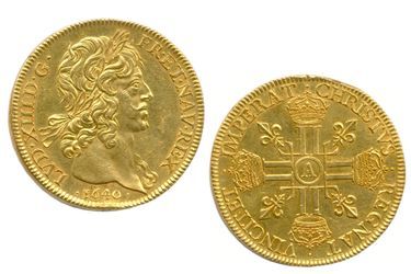 Pièce d’hommage de 10 louis d’or à l’effigie de Louis XIII en vente aux enchères chez Osenat, le 10 avril 2024
