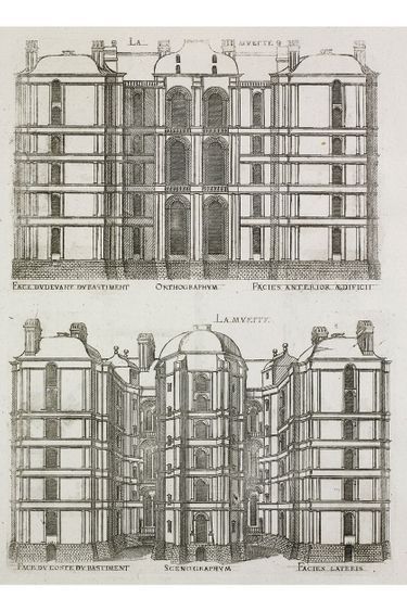 Le Pavillon de chasse de la Muette de François Ier. Gravure extraite de « Les excellents bastiments de France » d’Androuet du Cerceau, 1576