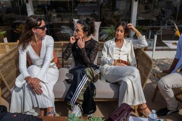 Julie Sassoust, Raphaele Volkoff et Zoi Severin lors du festival CannesSeries . Cannes, FRANCE-06/04/2024