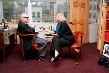 Martin SCORSESE de profil pendant son interview avec Dany JUCAUD dans ses bureaux de Manhattan ÃÂ  NEW YORK