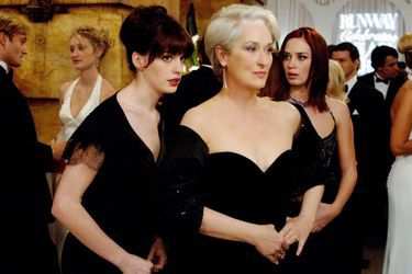 Anne Hathaway, Meryl Streep et Emily Blunt sur le tournage du film 