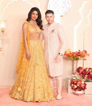 Nick Jonas et sa femme, l'actrice Priyanka Chopra, meilleure amie de la mariée.