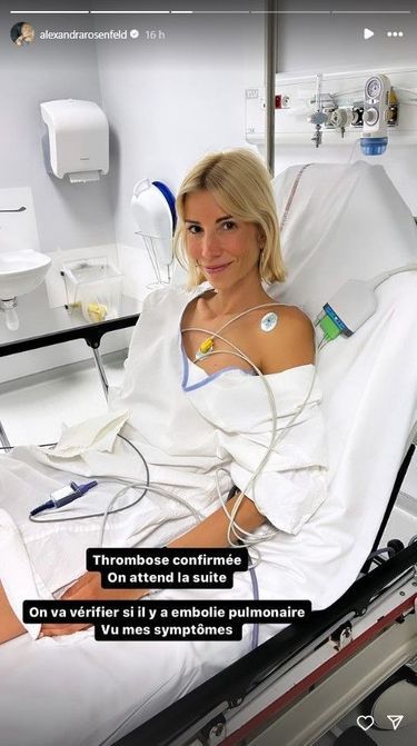 Alexandra Rosenfeld est hospitalisée en urgence après la détection d'un caillot de sang pulmonaire.  Le 17 juillet 2024 en France.