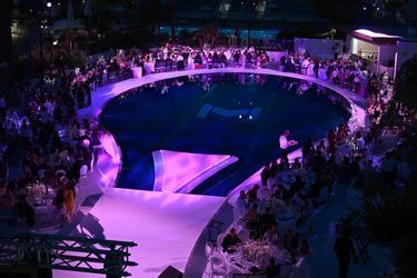 The tennis racket -shaped pool.