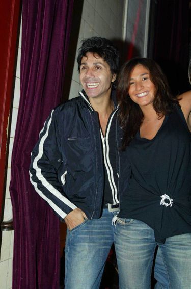 Jean-Luc Lahaye and his daughter Margaux during an evening in Paris, in 2004. guest, francis lalanne between joy