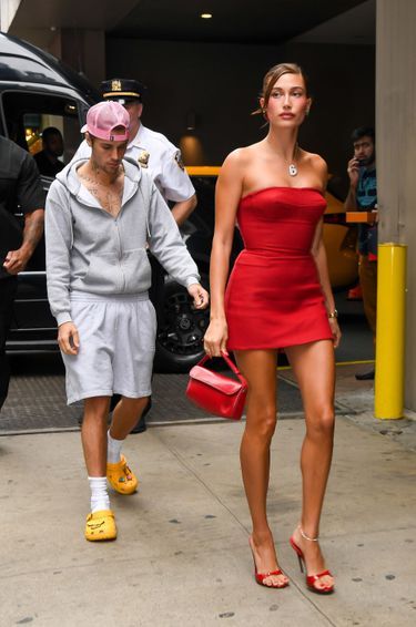 Justin Bieber et sa femme Hailey à New York, à la fin de l'été 2023.