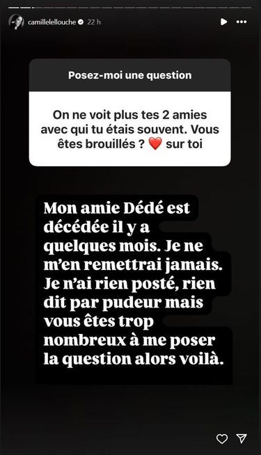Camille Lellouche en deuil, cette perte dont elle ne « se remettra jamais »