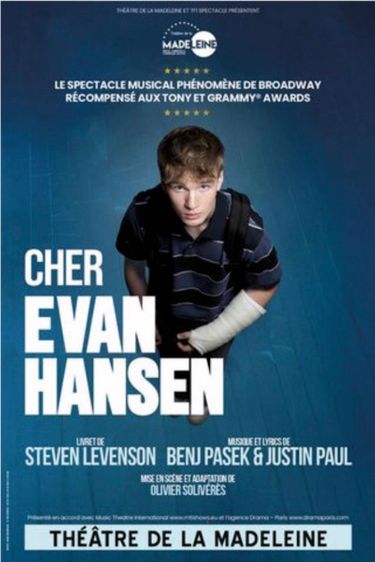 «Cher Evan Hansen», à partir du 3 octobre, au théâtre de la Madeleine (VIIIe ).