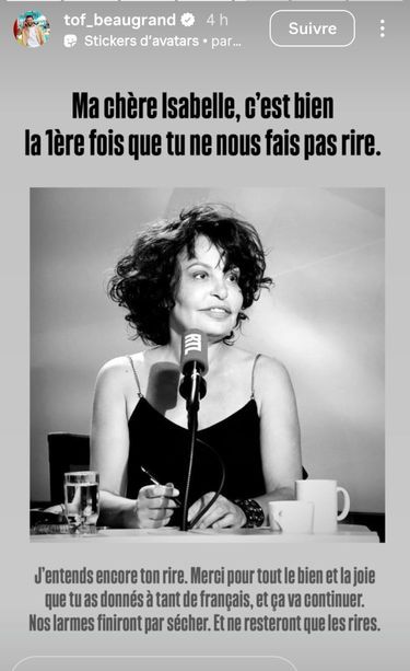 Το αφιέρωμα του Christophe Beaugrand στο Instagram.