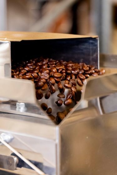 Coutume cafés roast their own coffees in their workshop in Romainville, in the Paris region.