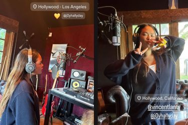 Με την ενθάρρυνση της μητέρας της Laeticia Hallyday, η Joy δοκίμασε τις δυνάμεις της στη μουσική με μια πρώτη συνεδρία στο στούντιο