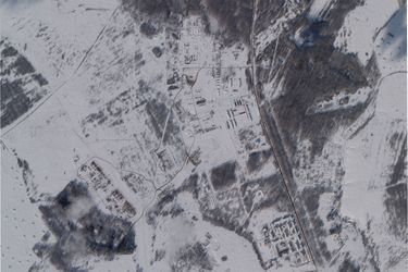 Vue aérienne de la base de Yelnya, le 12 février 2022.