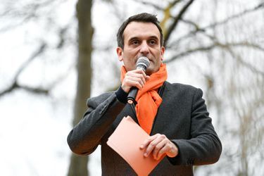 Florian Philippot, le 22 janvier lors d&#039;une manifestation anti-pass vaccinal. 