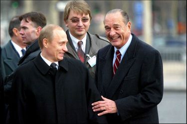 Vladimir Poutine et Jacques Chirac le 10 février 2003.