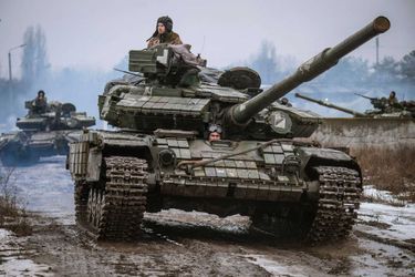 Sur la ligne de front de Donbass, à l&#039;est de l&#039;Ukraine, le 24 février 2022.