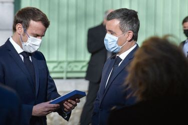 Emmanuel Macron et Gérald Darmanin à Nice le 10 janvier. 