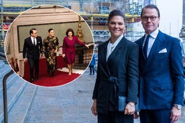 La princesse Victoria et le prince Daniel de Suède, le 27 janvier 2022. En vignette, avec le roi Carl XVI Gustaf et la reine Silvia, le 15 février 2022 
