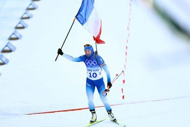 Justine Braisaz-Bouchet, championne olympique de biathlon en mass start.
