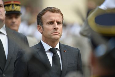 Emmanuel Macron lors de l&#039;hommage à Maxime Blasco.