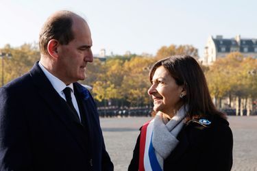 Anne Hidalgo et Jean Castex, lors des cérémonies du 11 novembre. 