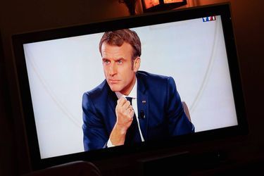 Emmanuel Macron lors de son interview diffusée mercredi sur TF1 et LCI.