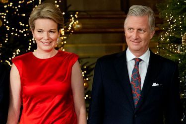 La reine Mathilde et le roi des Belges Philippe à Bruxelles, le 21 décembre 2021 