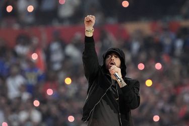 Eminem lors de la mi-temps du Super Bowl à Inglewood le 13 février 2022
