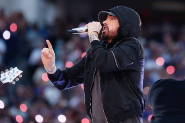 Eminem lors de la mi-temps du Super Bowl à Inglewood le 13 février 2022