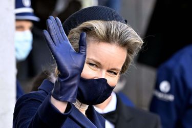 La reine des Belges Mathilde à Laeken, le 17 février 2022