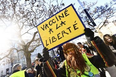 Les manifestants opposants au pass vaccinal, qui ont pris formé un «convoi de la liberté», arrivent à Paris, le 12 février 2022.