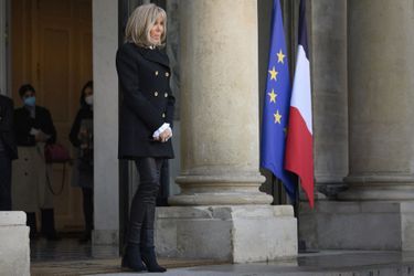 Brigitte Macron, ici à l&#039;Elysée le 12 novembre. 