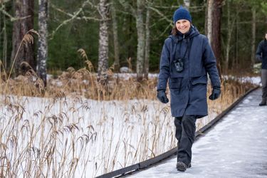 La princesse héritière Victoria de Suède dans le parc national de Färnebofjärden, le 4 février 2022