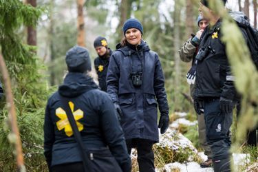 La princesse héritière Victoria de Suède dans le parc national de Färnebofjärden, le 4 février 2022