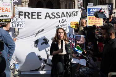 Manifestation en soutien à Julian Assange en août 2021.