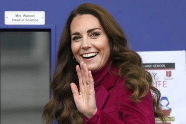 Kate Middleton lors de sa visite à la Nower Hill High School à Londres le 24 novembre 2021.