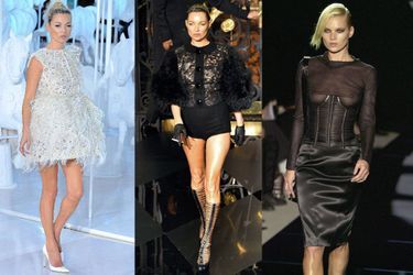 Kate Moss, 40 ans, la plus connue, elle a défilé pour Chanel, Louis Vuitton, Marc Jacobs et compte plus de 300 couvertures de magazines à son actif