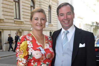 La princesse Stéphanie de Luxembourg avec son mari le grand-duc héritier Guillaume, le 4 septembre 2021 