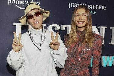 Justin Bieber et Hailey Baldwin lors d&#039;une projection spéciale de «Our World» à New York le 14 septembre 2021.