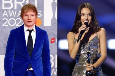 Ed Sheeran et Olivia Rodrigo à l&#039;O2 Arena de Londres le 8 février 2022.