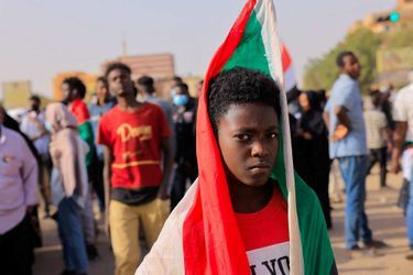 Manifestation à Khartoum, au Soudan, le 10 février 2022.
