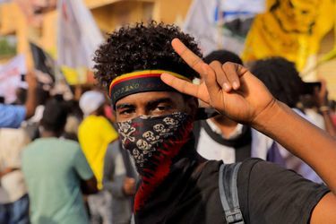 Manifestation à Khartoum, au Soudan, le 10 février 2022.