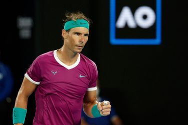 Rafael Nadal en finale de l&#039;Open d&#039;Australie le 30 janvier 2022 à Melbourne.
