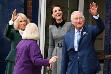 Kate Middleton en déplacement avec le prince Charles et son épouse Camilla à Londres le 3 février 2022