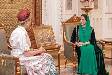 La reine des Belges Mathilde et la First Lady du Sultanat d&#039;Oman, le 3 février 2022