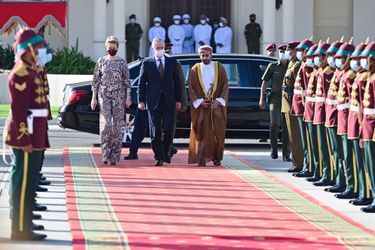 La reine Mathilde et le roi des Belges Philippe à Duqm au Sultanat d'Oman, le 4 février 2022